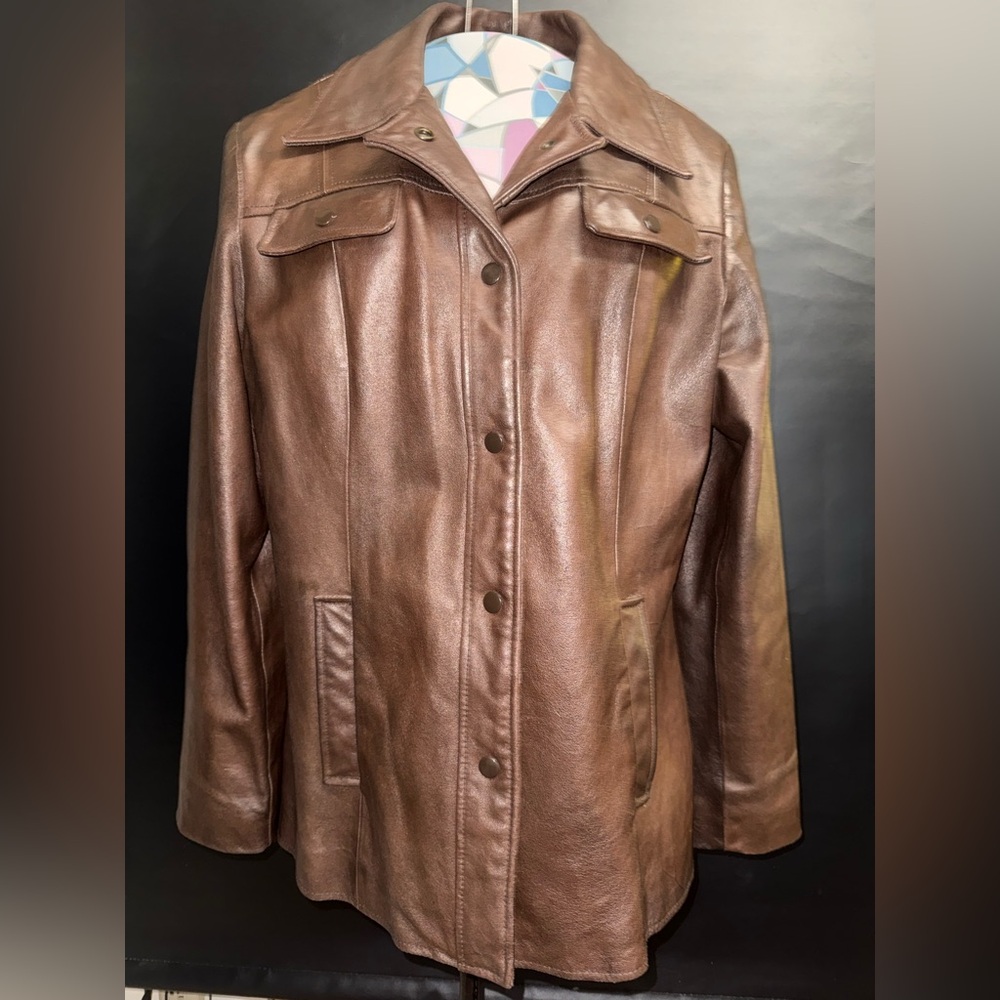 Kenneth Cole Reaction Women's Brown Leather Jacket